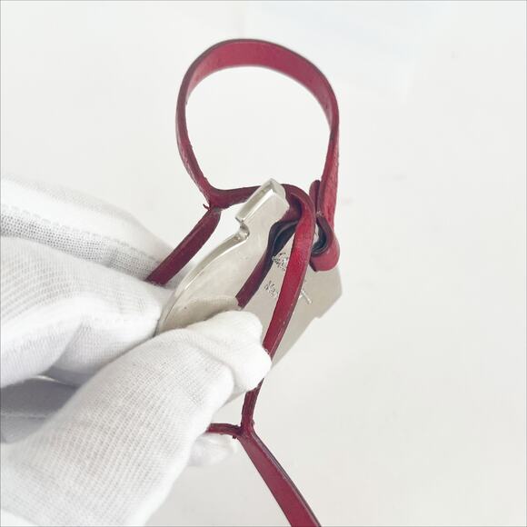 FERRAGAMO Red Leather Bag Charm & VALENTINO Vintage Coin Kiss Lock Pouch - Picture 7 of 11